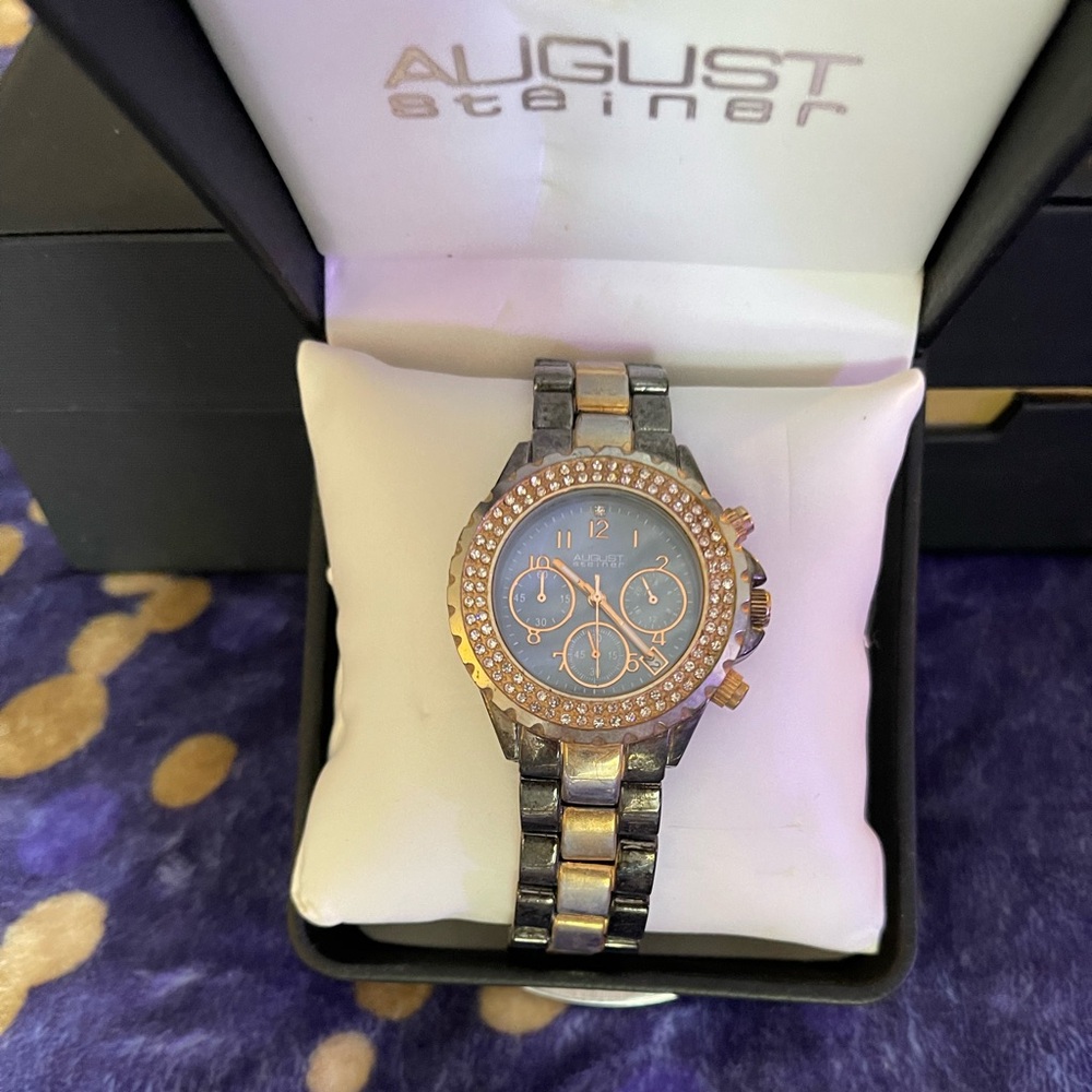 August Stainer Women's Ast8136ttbu Swiss Quartz D… - image 1